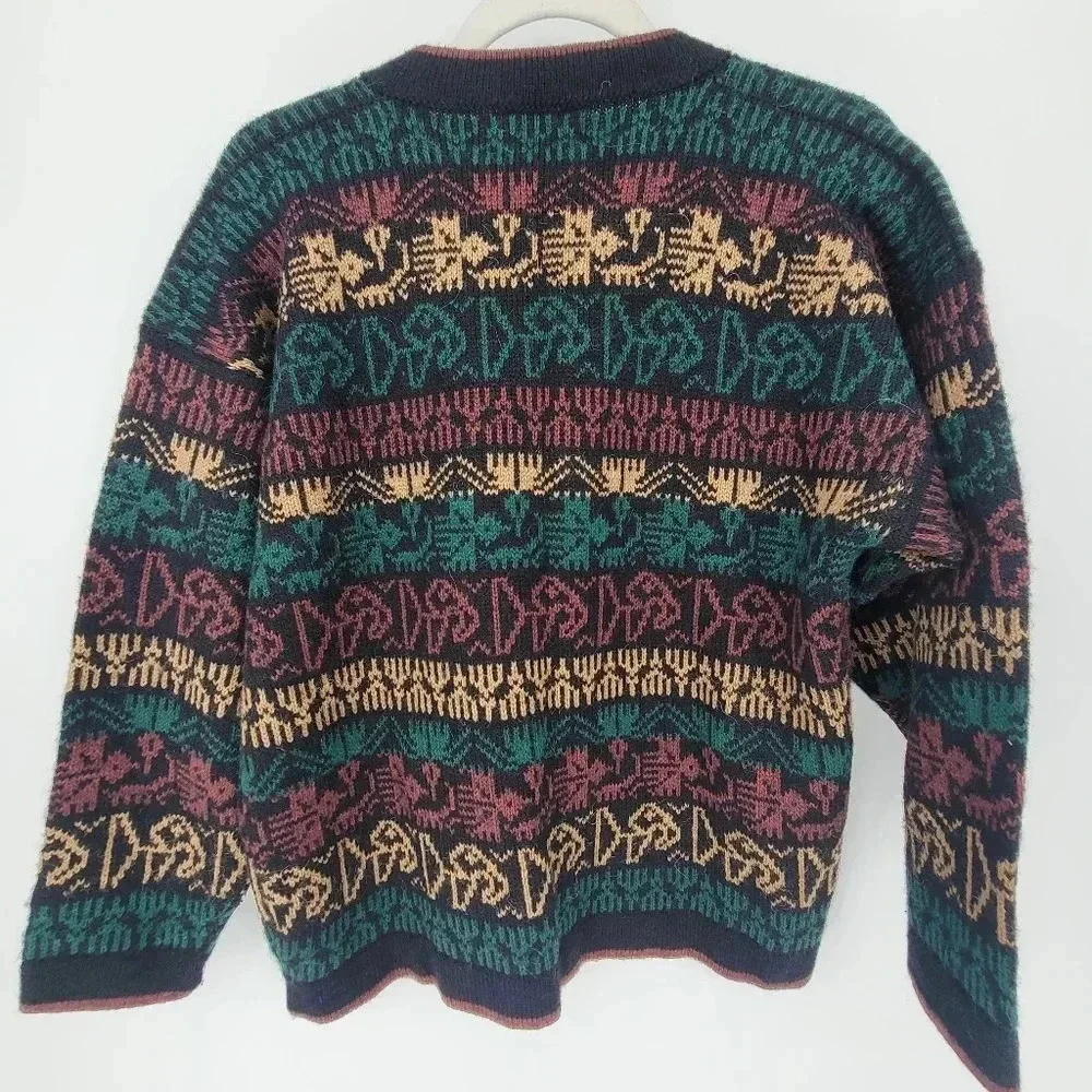 Artesanias illary alpaca grandpa chunky sweater vintage size Medium - Picture 2 of 5